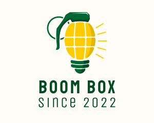 Bombing - Grenade Light Bulb logo design