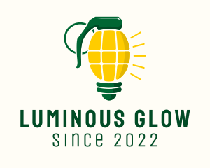 Illuminated - Grenade Light Bulb logo design