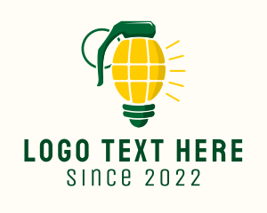 Illuminated - Grenade Light Bulb logo design
