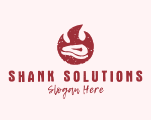 Shank - Flaming Steak Grill logo design