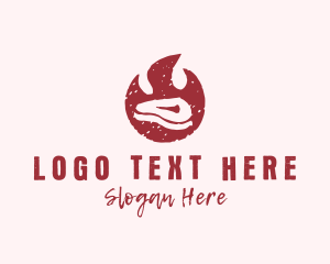 Sirloin - Flaming Steak Grill logo design