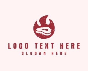 Vintage - Flaming Steak Grill logo design