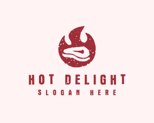 Flaming Steak Grill logo design