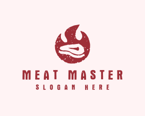 Flaming Steak Grill logo design