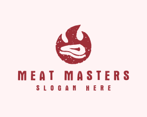 Flaming Steak Grill logo design