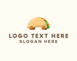 Pita Wrap - Taco Snack Food Cart logo design