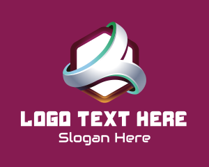 Techy - 3D Hexagon Gaming logo design