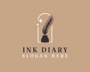 Quill Ink Silhouette logo design