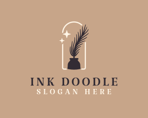 Quill Ink Silhouette logo design