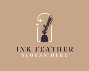 Quill Ink Silhouette logo design