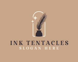 Quill Ink Silhouette logo design