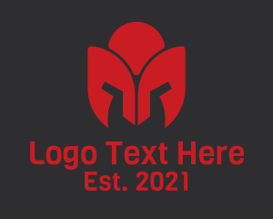 Online Gamer - Tulip Spartan Helmet logo design
