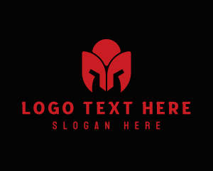 Video Game - Tulip Spartan Helmet logo design