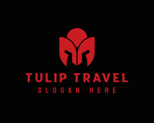 Tulip Spartan Helmet logo design