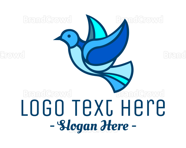 Blue Mosaic Bird Logo