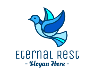 Funeral - Blue Mosaic Bird logo design