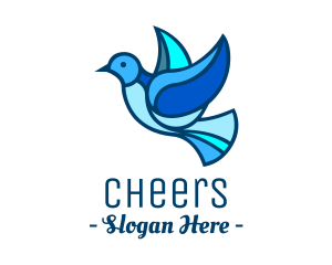 Aviary - Blue Mosaic Bird logo design