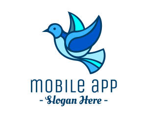 Wedding - Blue Mosaic Bird logo design