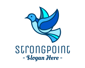 Simple - Blue Mosaic Bird logo design