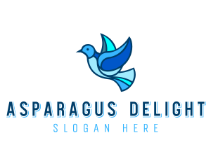 Blue Mosaic Bird logo design