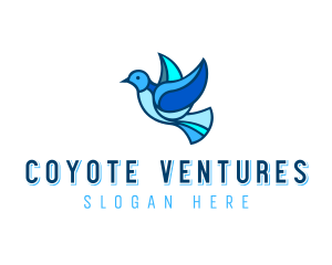 Blue Mosaic Bird logo design