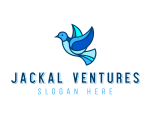 Blue Mosaic Bird logo design