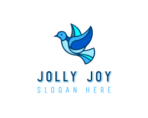 Blue Mosaic Bird logo design