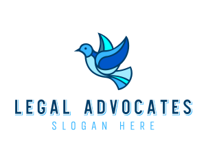 Blue Mosaic Bird logo design