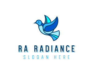 Blue Mosaic Bird logo design