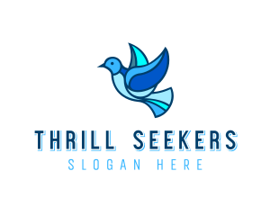 Blue Mosaic Bird logo design