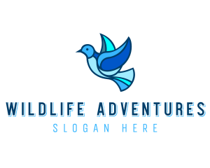 Blue Mosaic Bird logo design