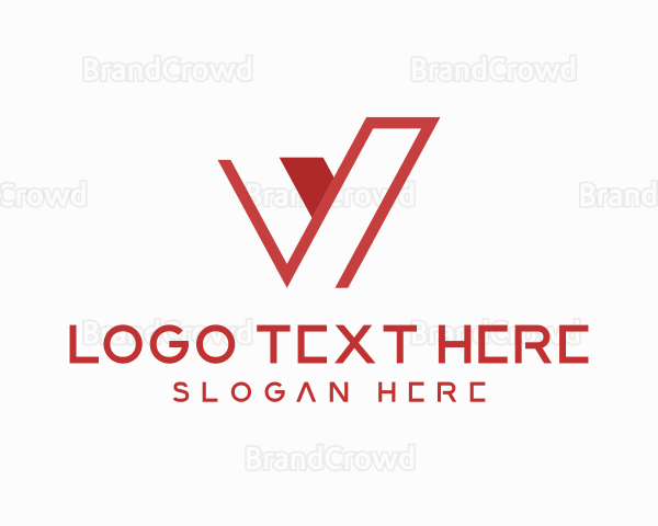 Business Slant Letter V Logo