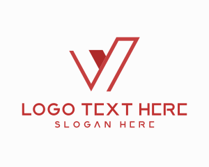 Company - Business Slant Letter V logo design