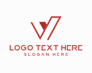 Business Slant Letter V Logo