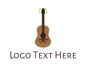 Live Music - Leaf Roots Guitar logo design