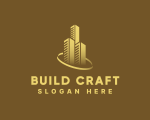 Skyscraper Building Construction logo design