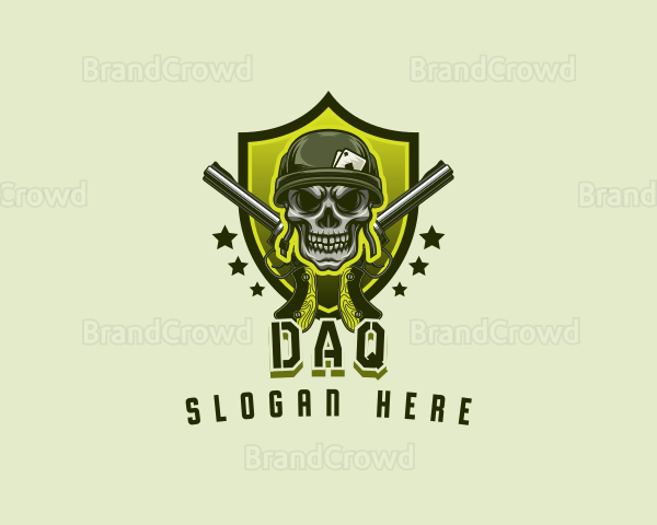Military Skull Gun Logo