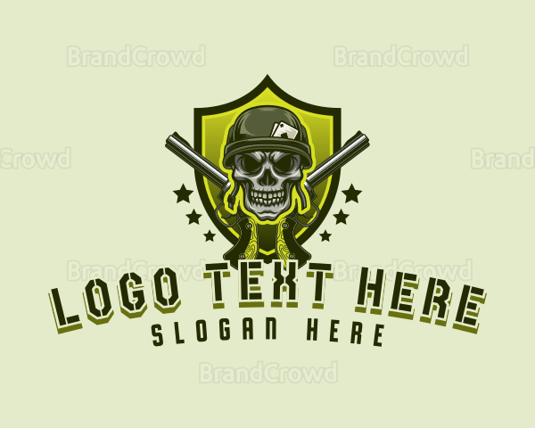 Military Skull Gun Logo