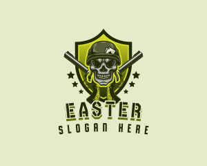 Military Skull Gun Logo