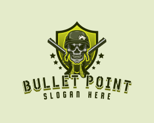 Gun - Military Skull Gun logo design