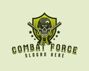 Military - Military Skull Gun logo design