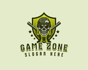 Military Skull Gun logo design