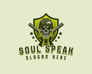 Military - Military Skull Gun logo design