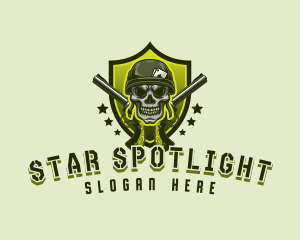 Military Skull Gun logo design