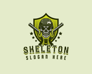 Military Skull Gun logo design