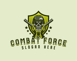 Military - Military Skull Gun logo design
