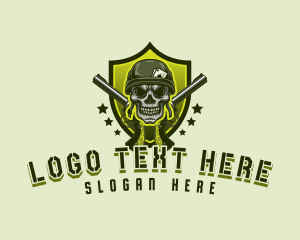 Military Skull Gun Logo