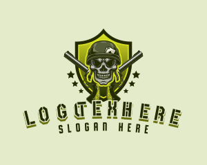 Military Skull Gun Logo