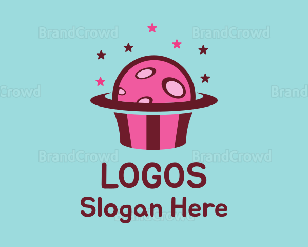 Space Cupcake Muffin Logo