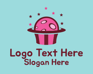 Pink - Space Cupcake Muffin logo design